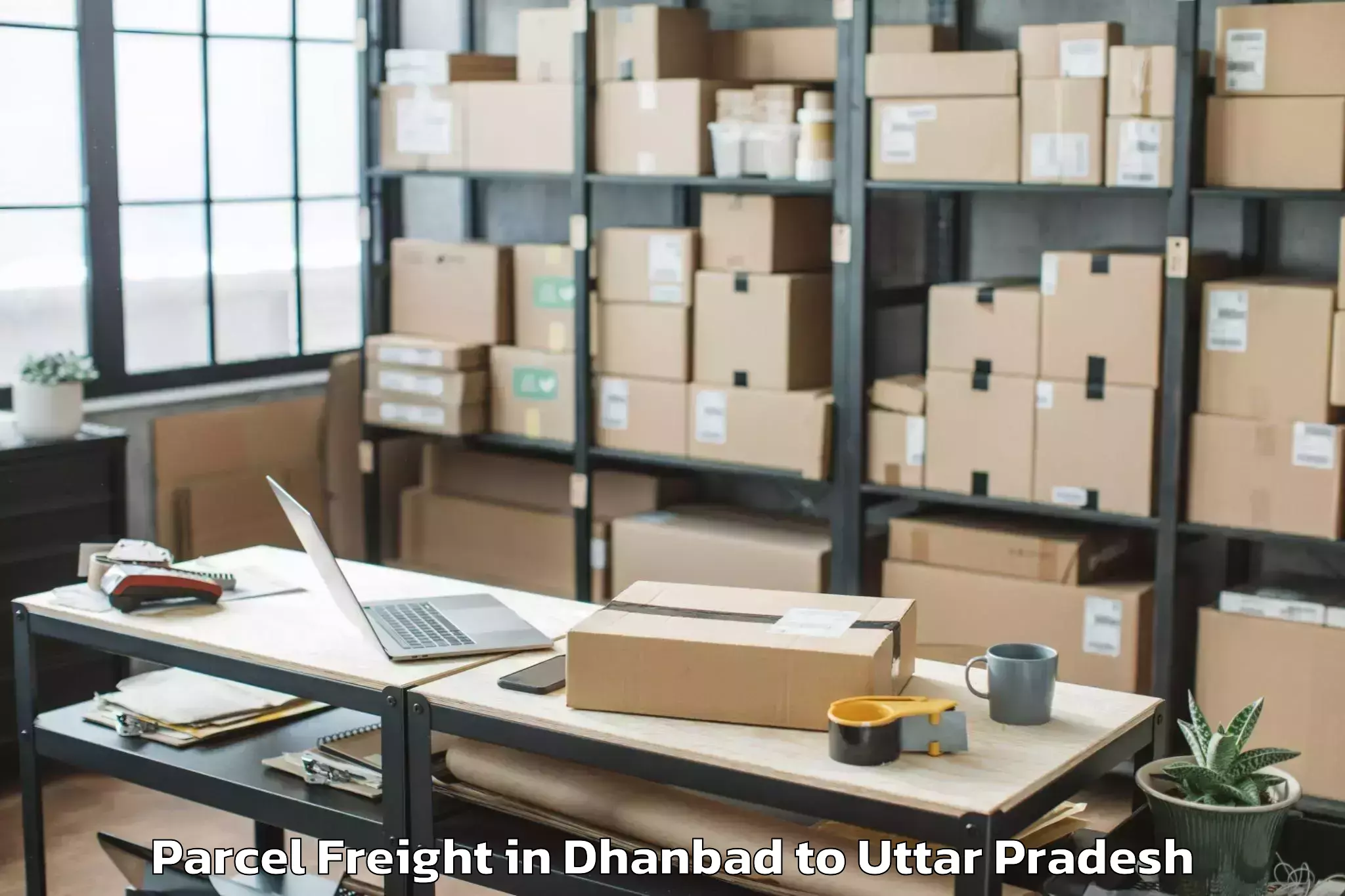 Top Dhanbad to Kaushambi Parcel Freight Available